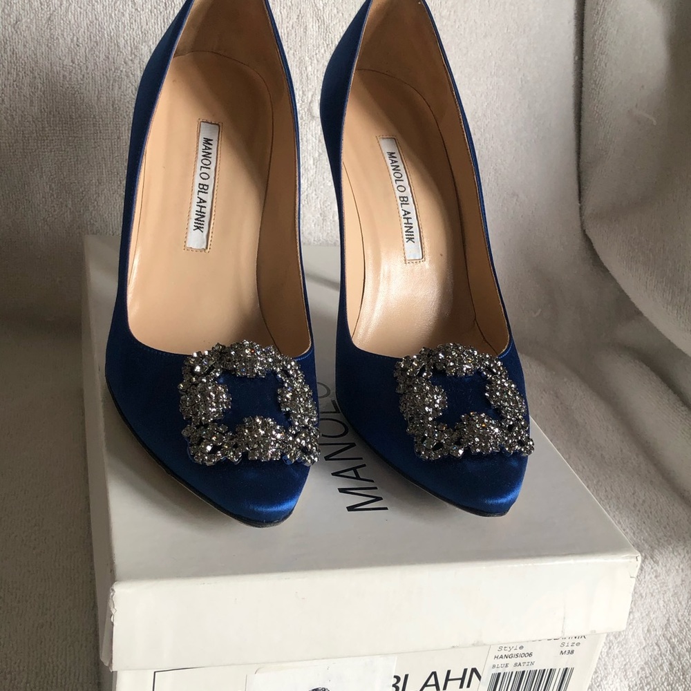 Manolo blahnik Hangisi blue size 38 - Picture 4 of 12
